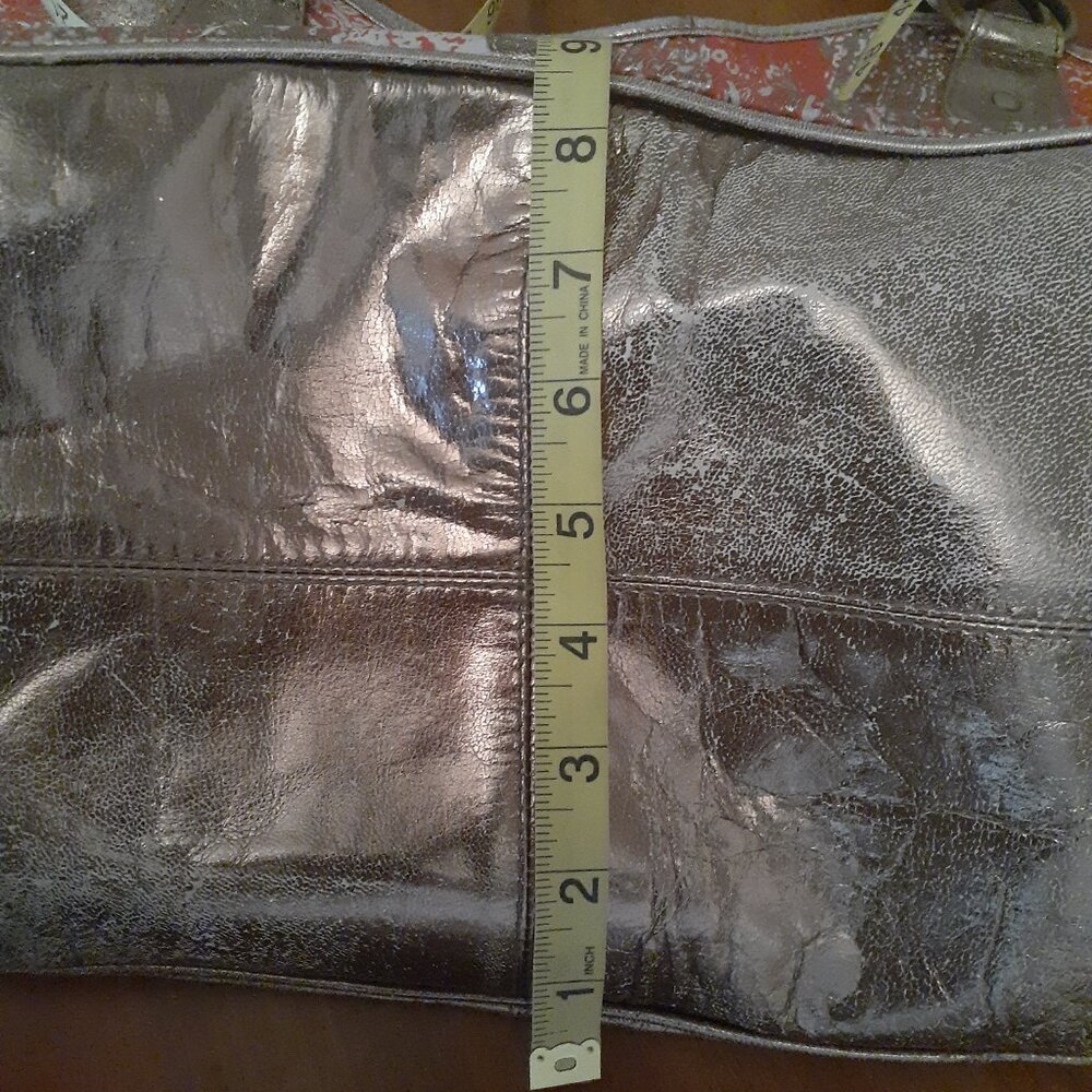 Jasper & Jerra Leather Metallic Print Bag - Picture 15 of 15